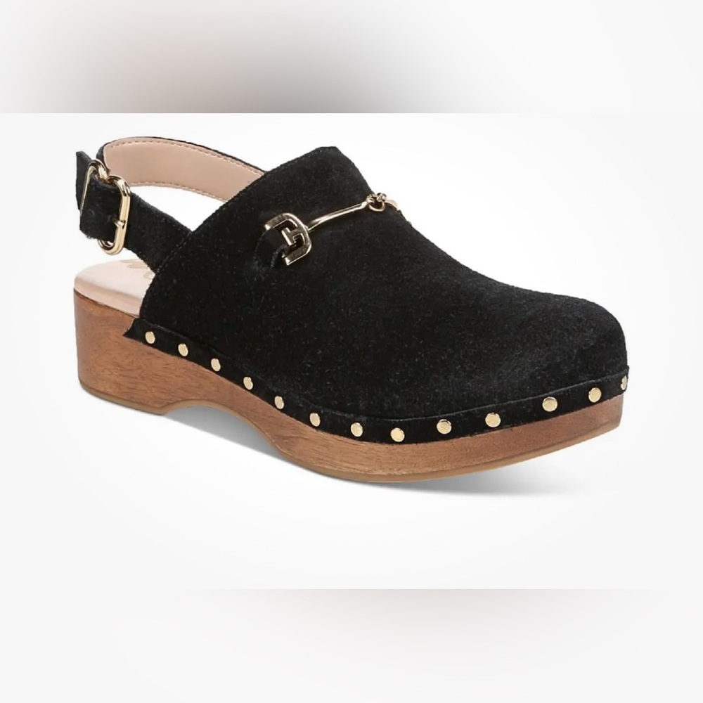 Sam Edelman Womens Hilda Black Suede Wedge Clogs Shoes 7 Medium